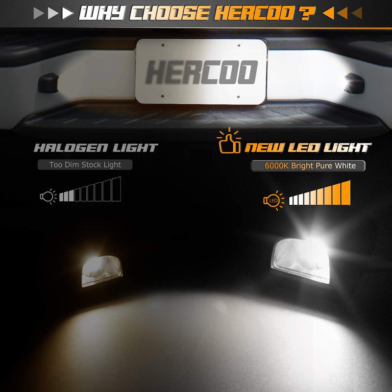 HERCOO LED License Plate Light Lamp White Bulbs Tag Lights Housing Compatible with Frontier Armada Titan Xterra, Suzuki Equator Pickup Truck, Pack of 2 - Image 4